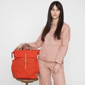 Ally Capellino Orange Waxed Canvas Backpack